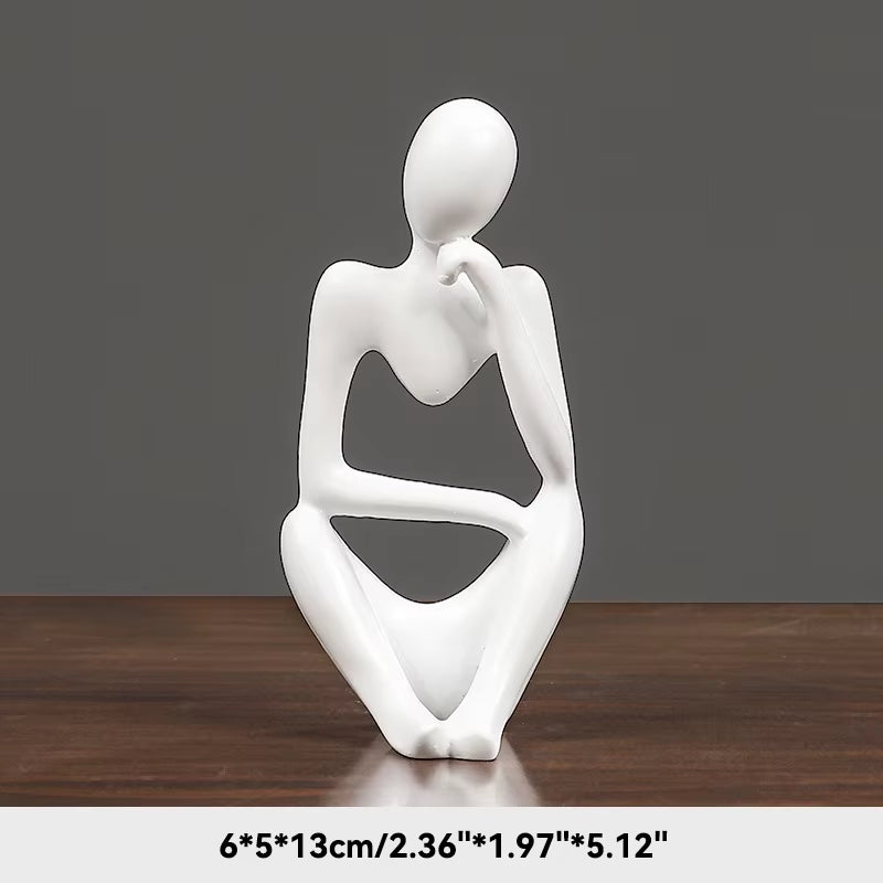 Abstract the Thinker Statues Sculptures Yoga Figurine Desk Ornaments Nordic Living Room Home Decor Decoration Maison Accessories