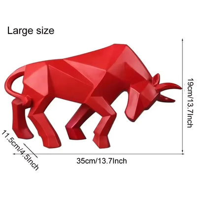 Morden Geometric Bull Statue Ornament Cafe Cattle Sculptures Animal Figurines Abstract Hotel Home Decoration