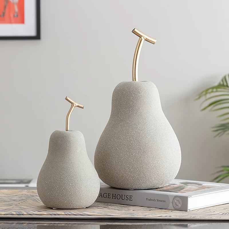 Figurines Creative Ceramic Apple Sculptur Decoration TV Cabinet Home Decor Apple Ornaments Abstract Decor Statue Abstract Decor