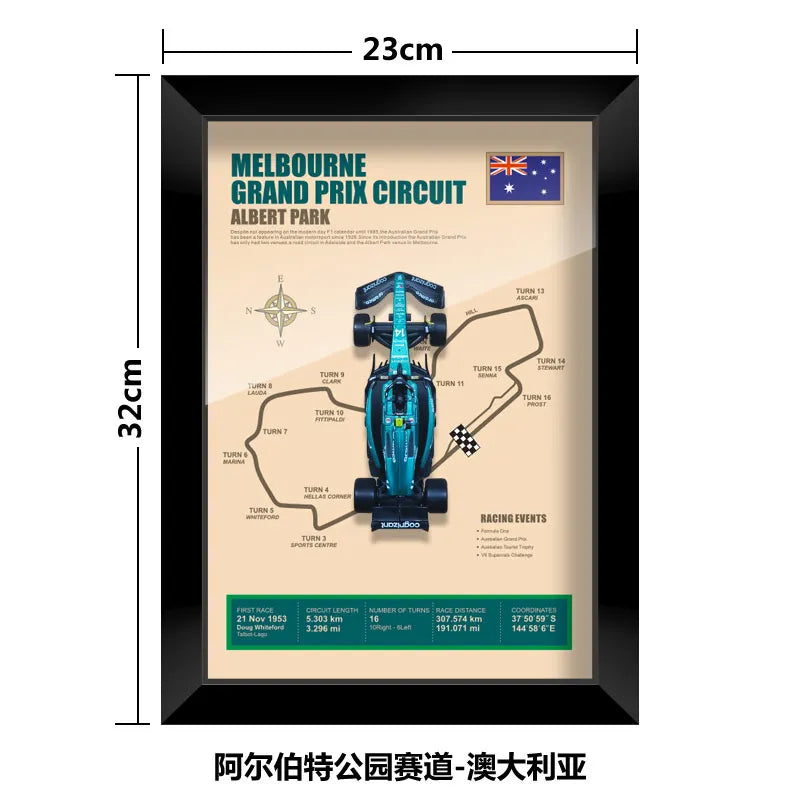 Bburago 1:43 F1 Aston Martin 2024 Aramco Team Fernando Alonso Car Model Monaco Canada Netherlands GP Circuits Track Posters