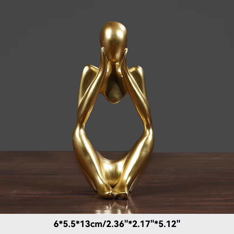 Abstract the Thinker Statues Sculptures Yoga Figurine Desk Ornaments Nordic Living Room Home Decor Decoration Maison Accessories