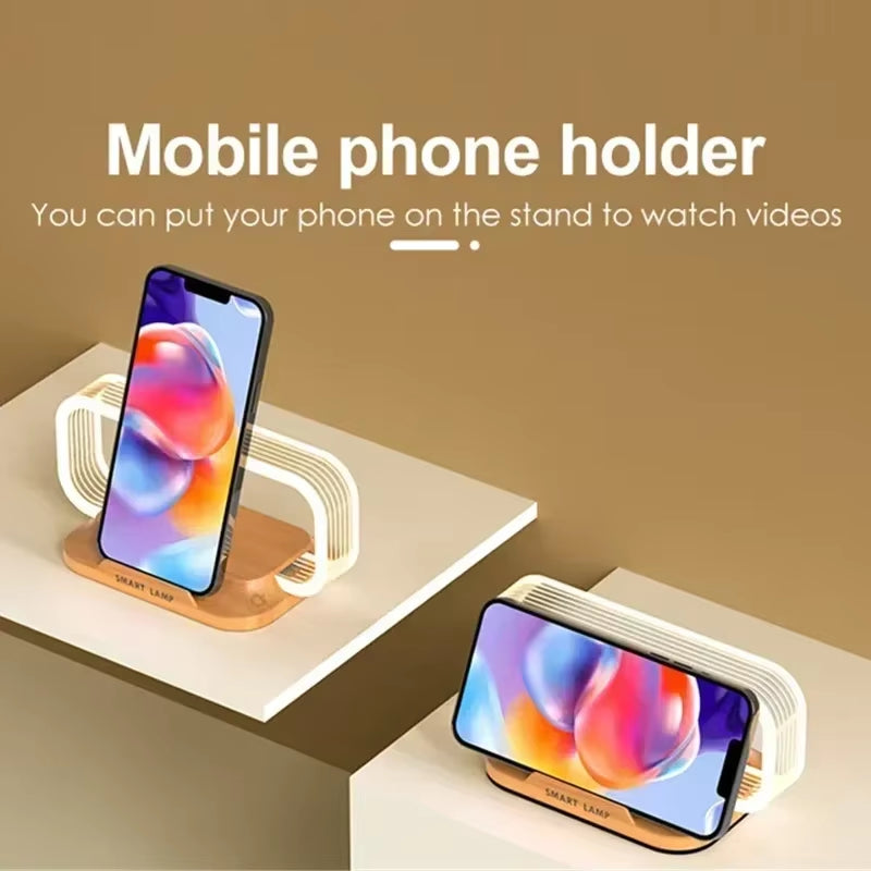 LED Night Light Wireless Charger Stand Table Desk Lamp Mobile Phone Holder Fast Charging Station Dock for Iphone Samsung Xiaomi