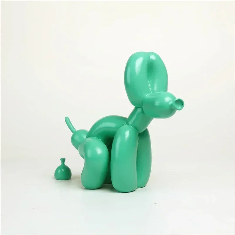 Modern Nordic Poop Balloon Dog Sculpture Resin Animal Puppy Statue Home Decoration Crafts Living Room Sculptures and Figurines
