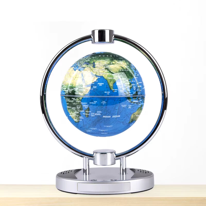 Floating Globe New and Unique Creative Bluetooth Speaker Magnetic Suspension Gift 6-Inch Luminescent Rotation Craft Decoration