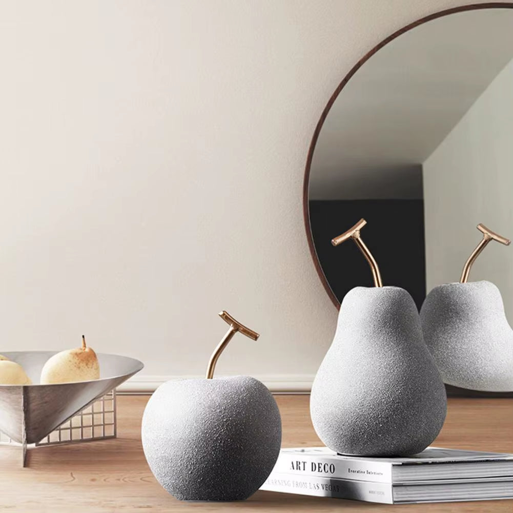 Modern Style Home Decor Ceramic Apple Figurines Creative Arts & Crafts Home Decoration Accessories Sweet Ornaments for Wedding