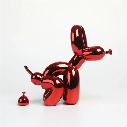 Modern Nordic Poop Balloon Dog Sculpture Resin Animal Puppy Statue Home Decoration Crafts Living Room Sculptures and Figurines