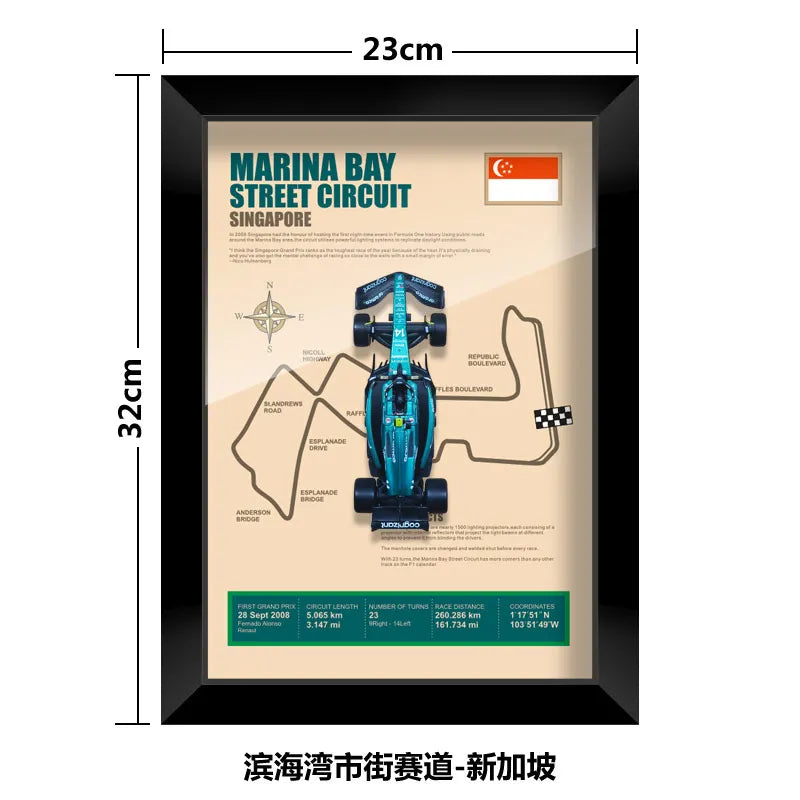 Bburago 1:43 F1 Aston Martin 2024 Aramco Team Fernando Alonso Car Model Monaco Canada Netherlands GP Circuits Track Posters