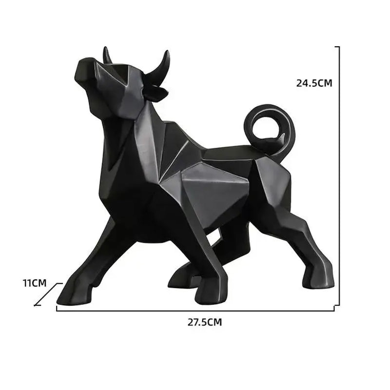 Morden Geometric Bull Statue Ornament Cafe Cattle Sculptures Animal Figurines Abstract Hotel Home Decoration