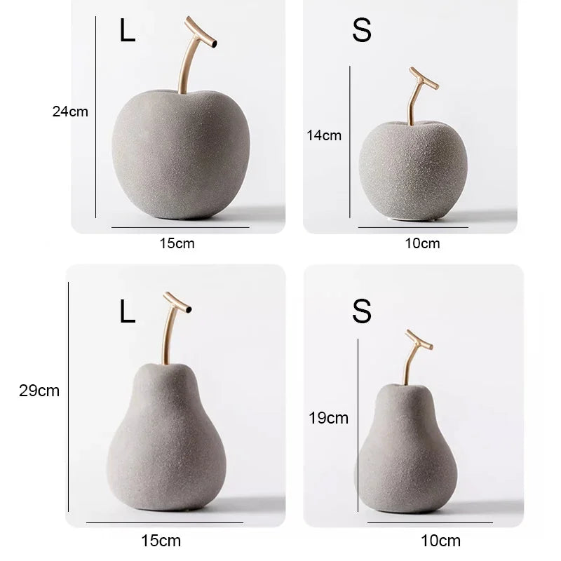 Figurines Creative Ceramic Apple Sculptur Decoration TV Cabinet Home Decor Apple Ornaments Abstract Decor Statue Abstract Decor