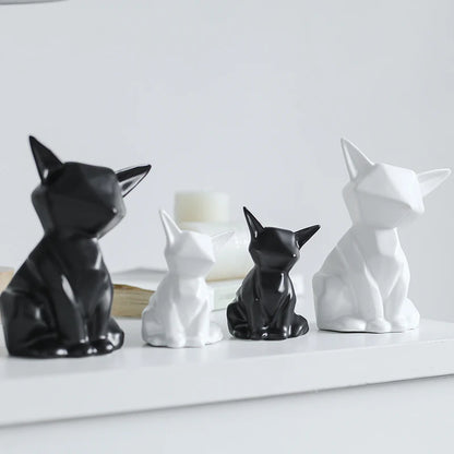 Nordic Ceramic Fox Figurine Home Decor Items Home Office Cabinet Decor Animal Sculptures & Figurines Aesthetic Room Decoration