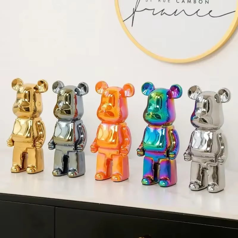 28Cm Aesthetic Bear Figure Ceramics Violent Bear Statues Figurine Sculptures Decor Luxury Living Room Decoration Home Ornament