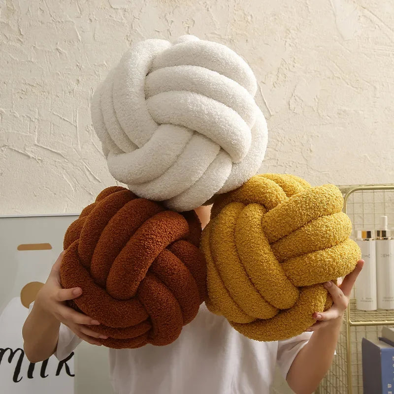 Aesthetic Knot Globe Plush Cushion Nordic Ball Stuffed Pillow Sofa Decorative Throw Pillow Soft Sleeping Back Cushion Decor