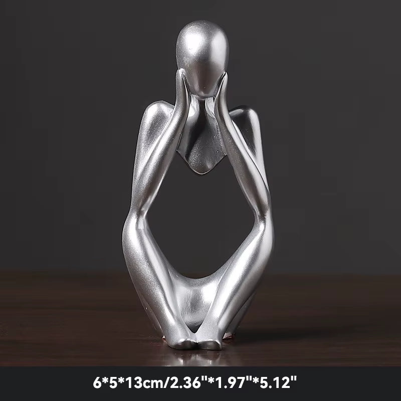 Abstract the Thinker Statues Sculptures Yoga Figurine Desk Ornaments Nordic Living Room Home Decor Decoration Maison Accessories