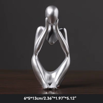 Abstract the Thinker Statues Sculptures Yoga Figurine Desk Ornaments Nordic Living Room Home Decor Decoration Maison Accessories