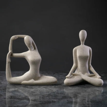 Small Yoga Pose Figurines Interior Modern Home Decor Girl Art Abstract Sculpture Luxury Living Room Desktop Accessories