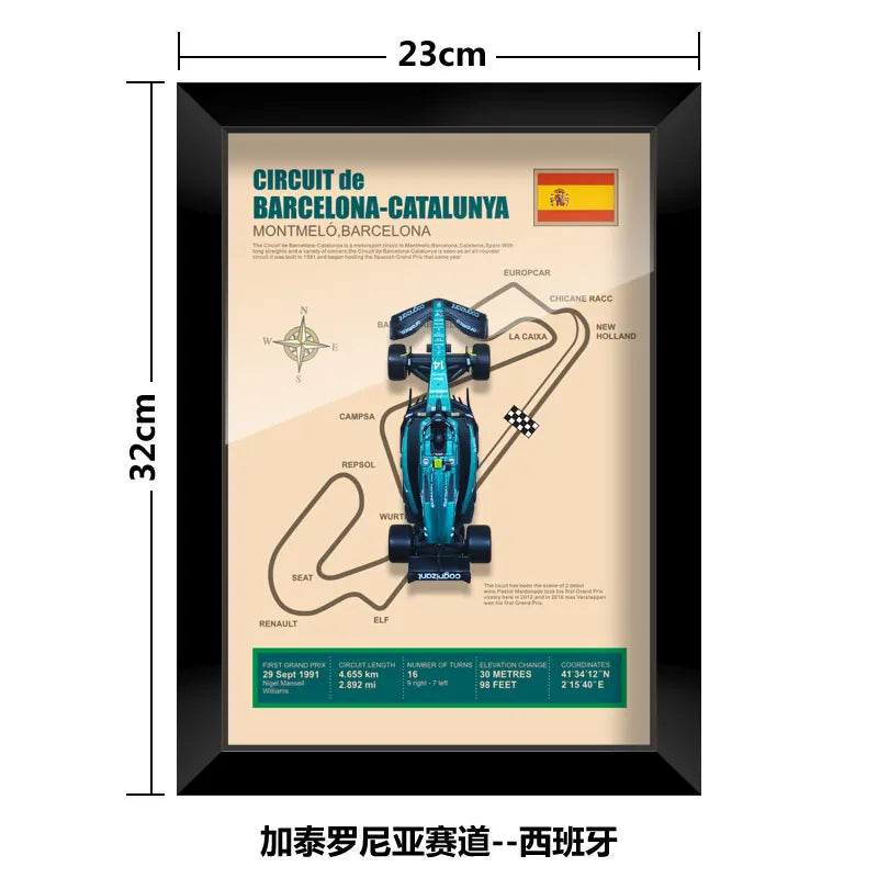Bburago 1:43 F1 Aston Martin 2024 Aramco Team Fernando Alonso Car Model Monaco Canada Netherlands GP Circuits Track Posters