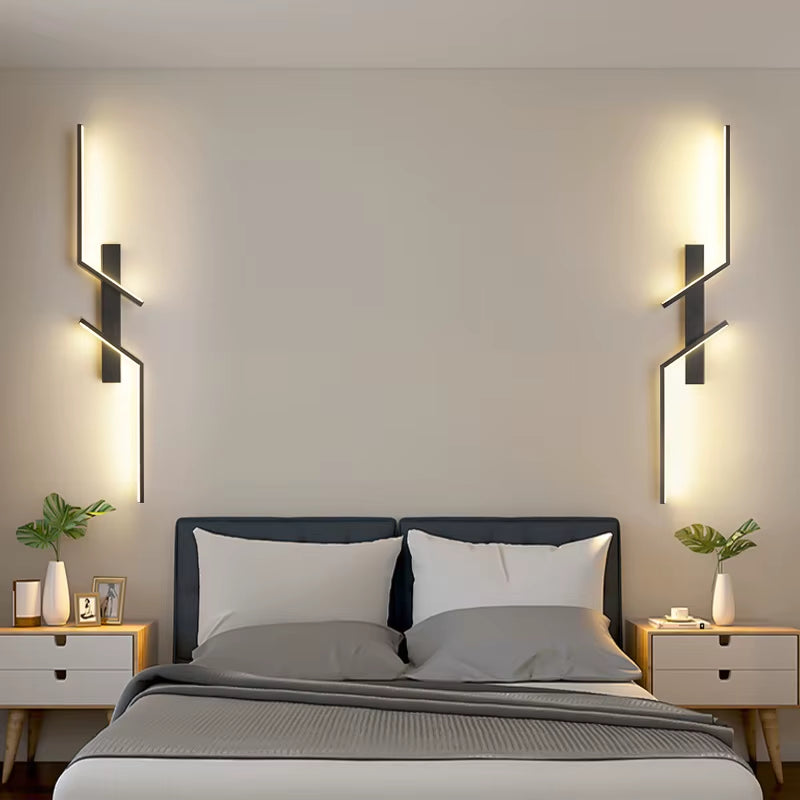 Wall Lamp Minimalist Bedroom Bedside Wall Sconce Led Lights Modern Creative Strip Led Living Room TV Sofa Background Wall Lamp