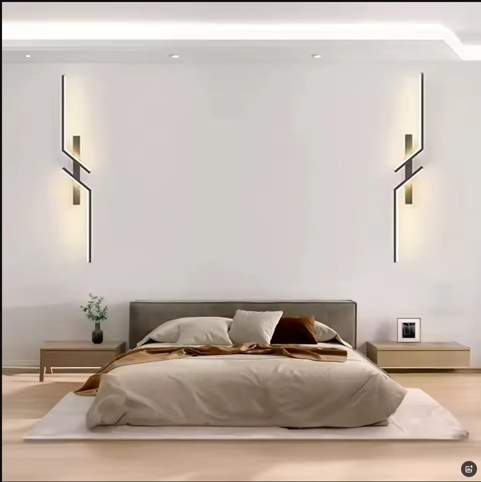 Wall Lamp Minimalist Bedroom Bedside Wall Sconce Led Lights Modern Creative Strip Led Living Room TV Sofa Background Wall Lamp