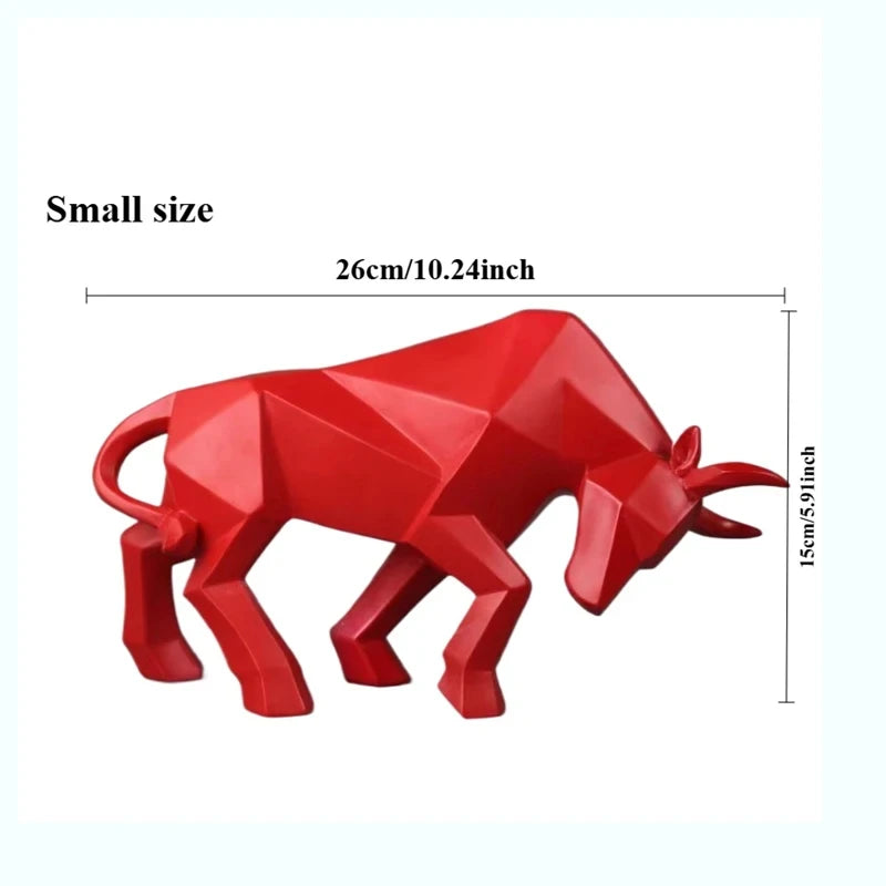 Morden Geometric Bull Statue Ornament Cafe Cattle Sculptures Animal Figurines Abstract Hotel Home Decoration