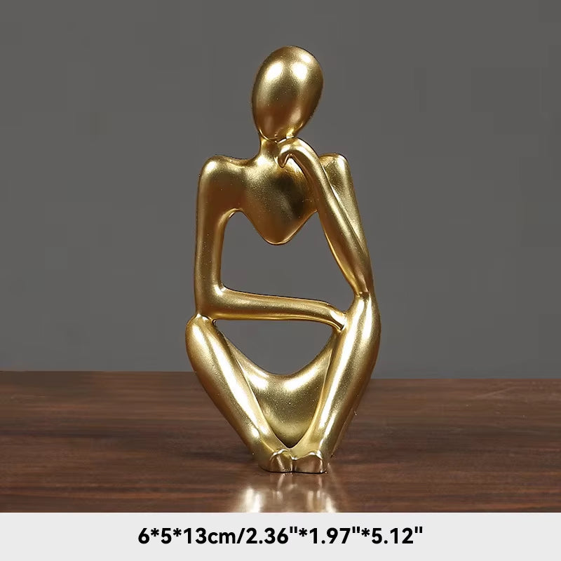 Abstract the Thinker Statues Sculptures Yoga Figurine Desk Ornaments Nordic Living Room Home Decor Decoration Maison Accessories