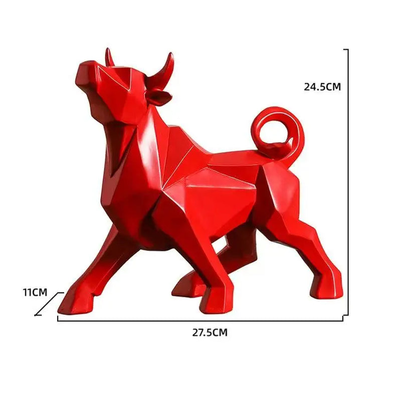 Morden Geometric Bull Statue Ornament Cafe Cattle Sculptures Animal Figurines Abstract Hotel Home Decoration