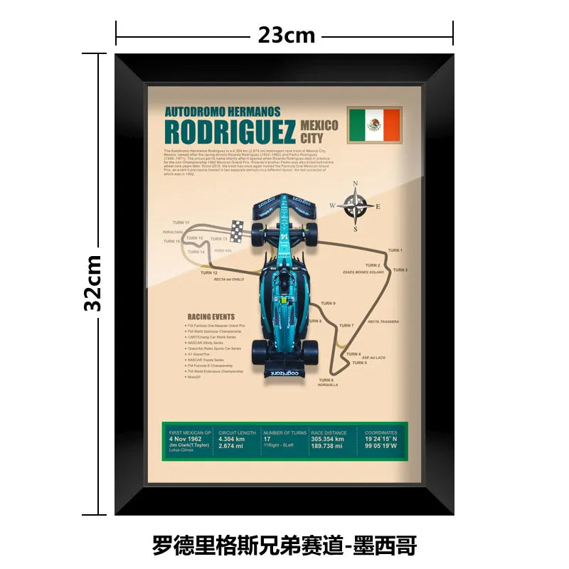 Bburago 1:43 F1 Aston Martin 2024 Aramco Team Fernando Alonso Car Model Monaco Canada Netherlands GP Circuits Track Posters