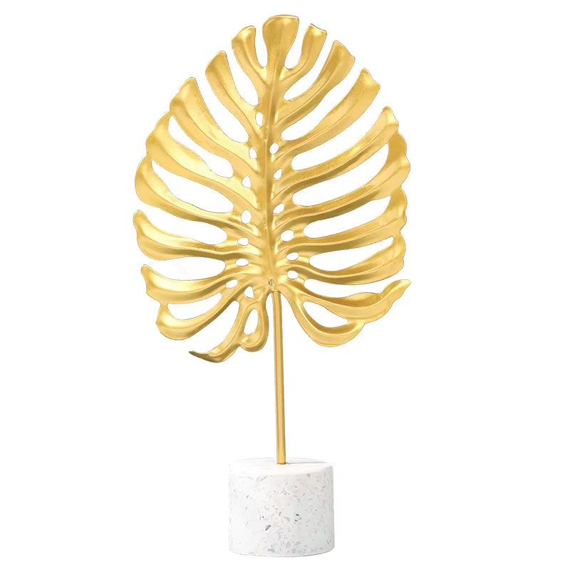 Iron Monstera Leaf Model Figurines Manual Craft Home Ornaments Ginkgo Leaves Ornament Photo Props Statues Sculptures Home Decor