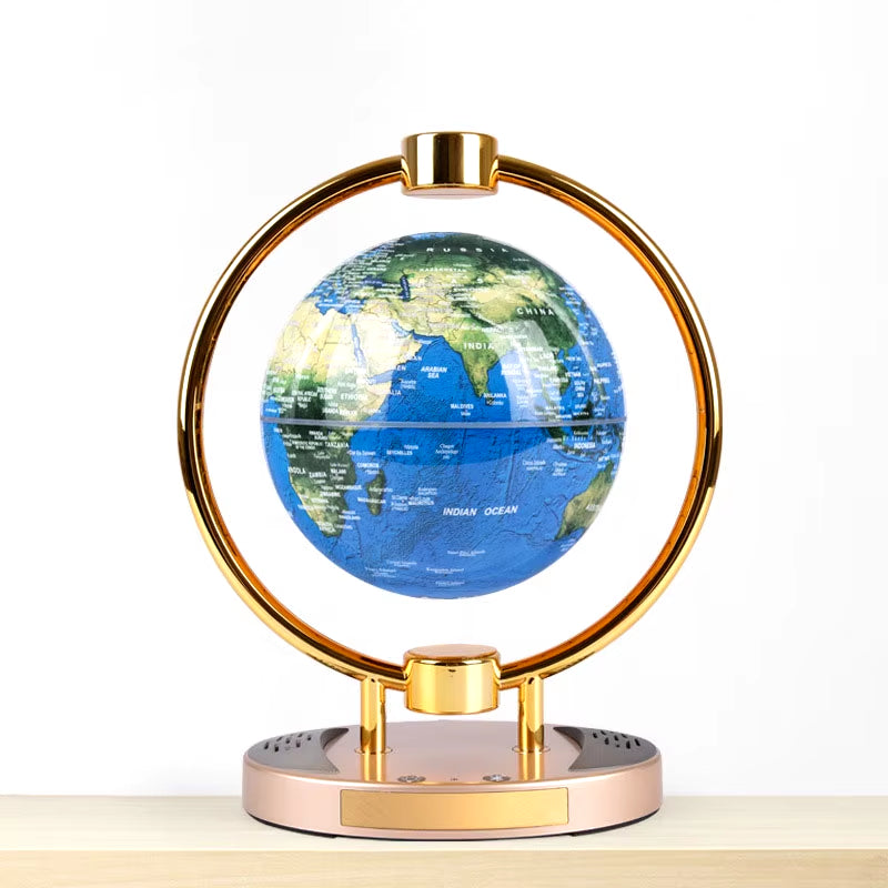 Floating Globe New and Unique Creative Bluetooth Speaker Magnetic Suspension Gift 6-Inch Luminescent Rotation Craft Decoration