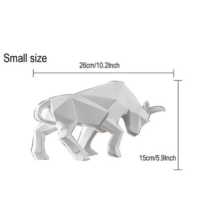 Morden Geometric Bull Statue Ornament Cafe Cattle Sculptures Animal Figurines Abstract Hotel Home Decoration