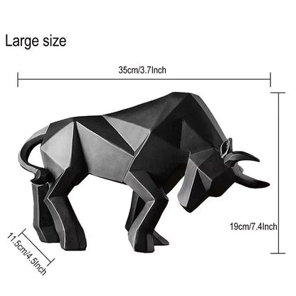 Morden Geometric Bull Statue Ornament Cafe Cattle Sculptures Animal Figurines Abstract Hotel Home Decoration