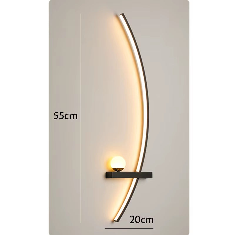 Wall Lamp Nordic Modern Black Gold Minimalist Living Room Sofa Background Wall Decorative Lamp Light Luxury Bedroom Bedside Lamp