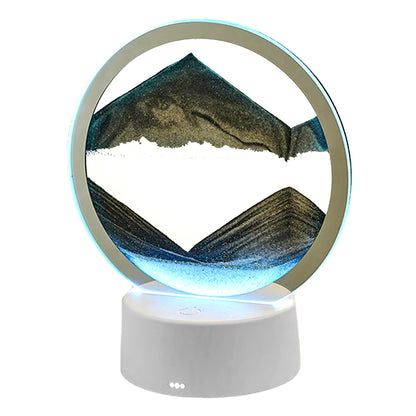 3D Flowing Sand Painting Lamp Creative Moving Sand Art Picture round Glass Sandscape Hourglass Quicksand Lamp Home Decoration