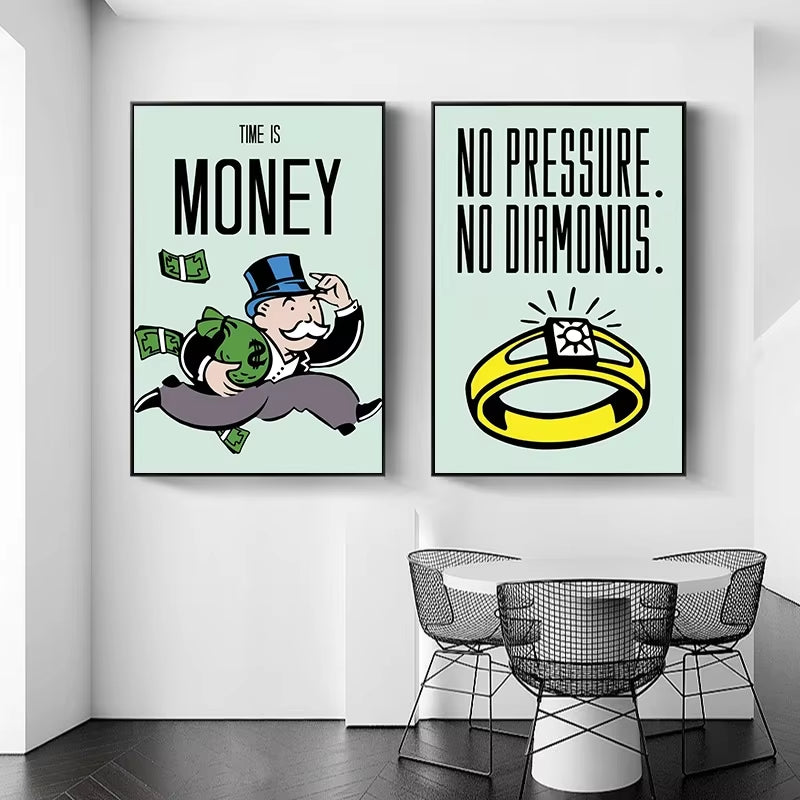 Alec Monopoly Motivational Office Mural Canvas Prints Posters Motivational Quotes Posters Wall Art Canvas Painting Home Decor